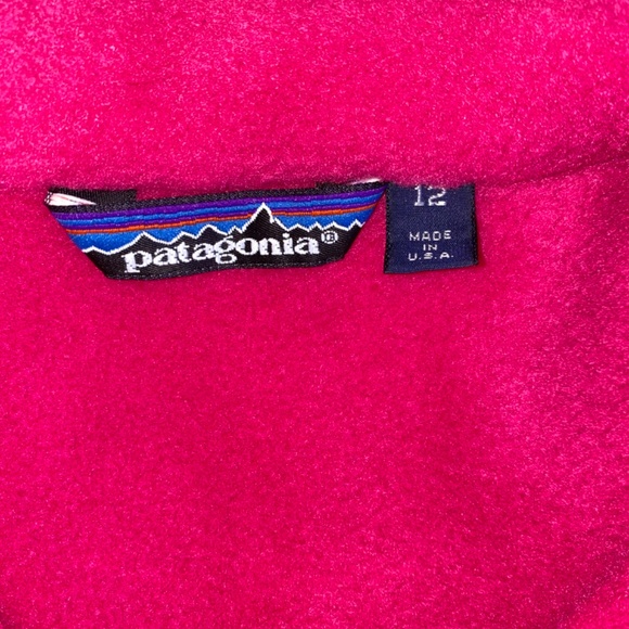 Vintage Patagonia M Hot Pink Blue Purple Half Zip Fleece Pullover Womens 12 USA - Picture 2 of 13